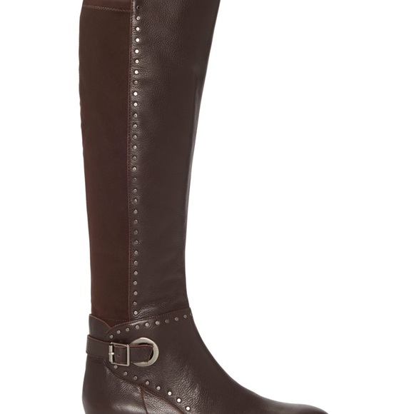 🎁🎄Final Sale Price🎁🎄Vince Camuto Leather Studded Tall Boot sz 5 NIB - Picture 2 of 5